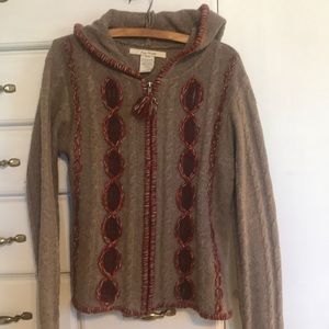 Free People wool hooded zip up